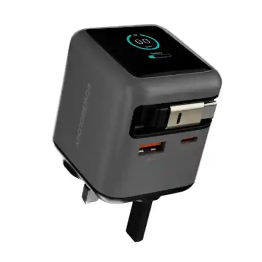 آداپتور شارژ 70 وات هوشمند پاورولوژی Powerology Halo Dual-Port GaN PWCUQC051 Charger