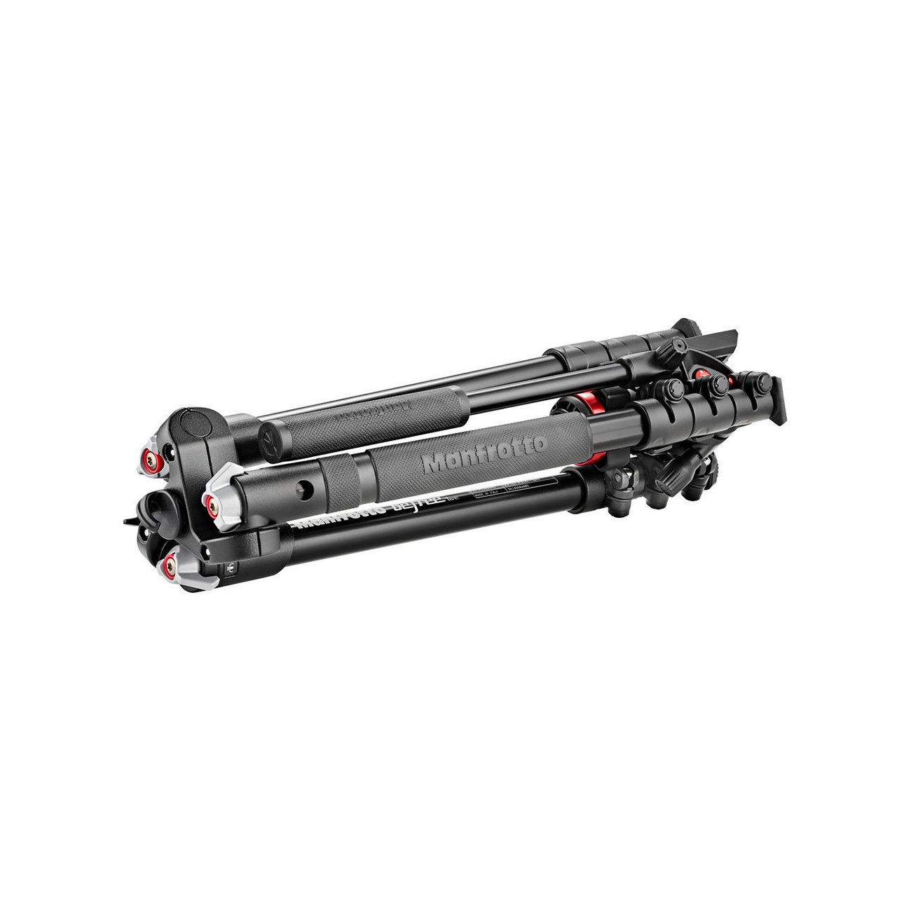 عکس از حالت جمع شده سه پایه مانفرتو همراه با هد فیلمبرداری Manfrotto MVKBFRT Befree Live Video Tripo