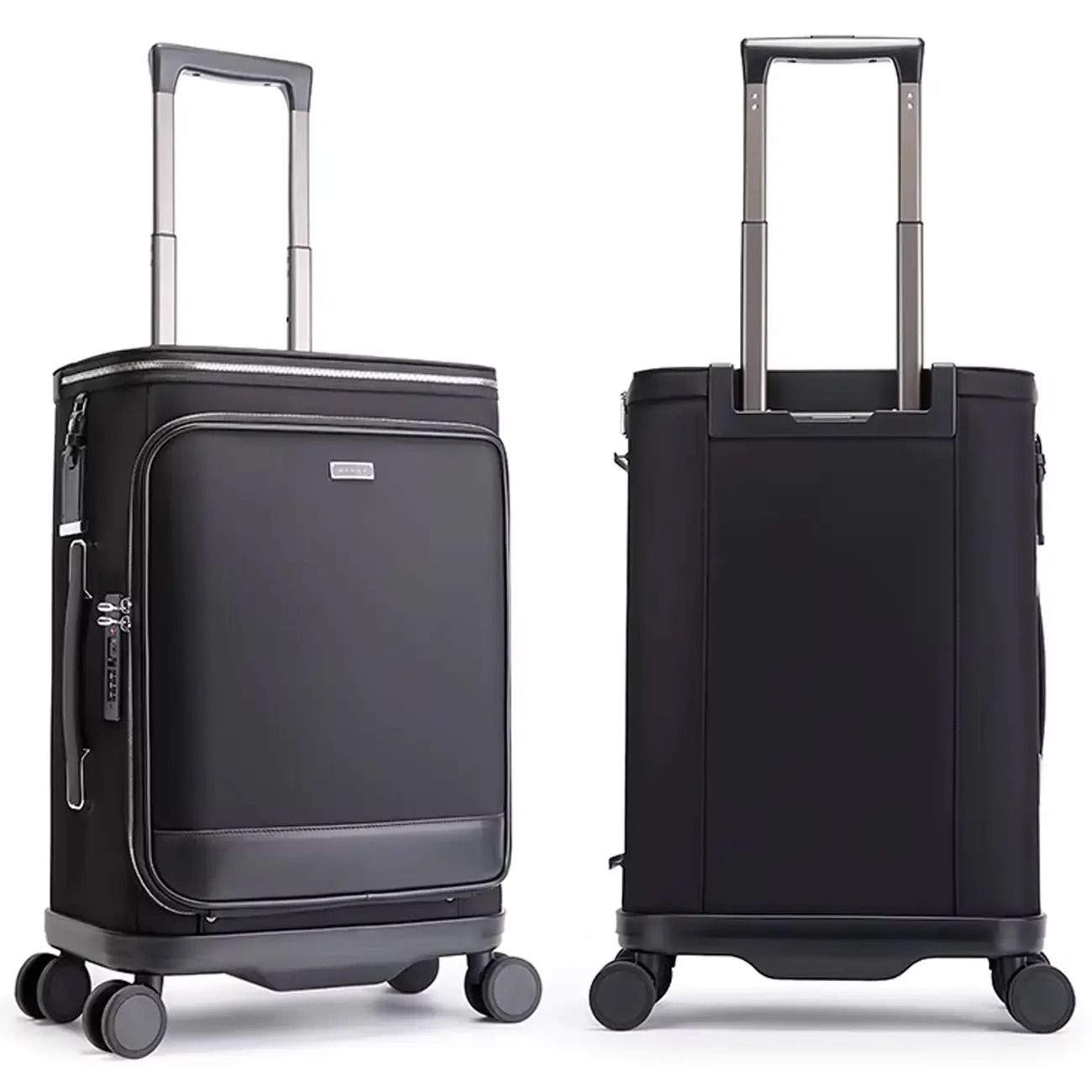چمدان بنج مشکی Bange QL700 Medium Travel Suitcase Fabric Haki with 4 Wheels Black