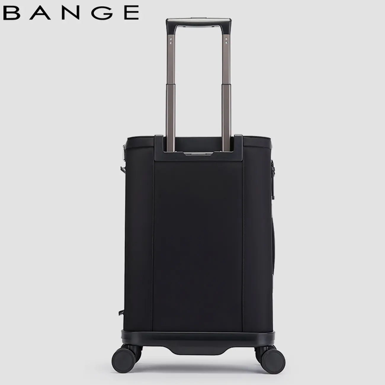 عکس از روبرو چمدان بنج مشکی Bange QL700 Medium Travel Suitcase Fabric Haki with 4 Wheels Black