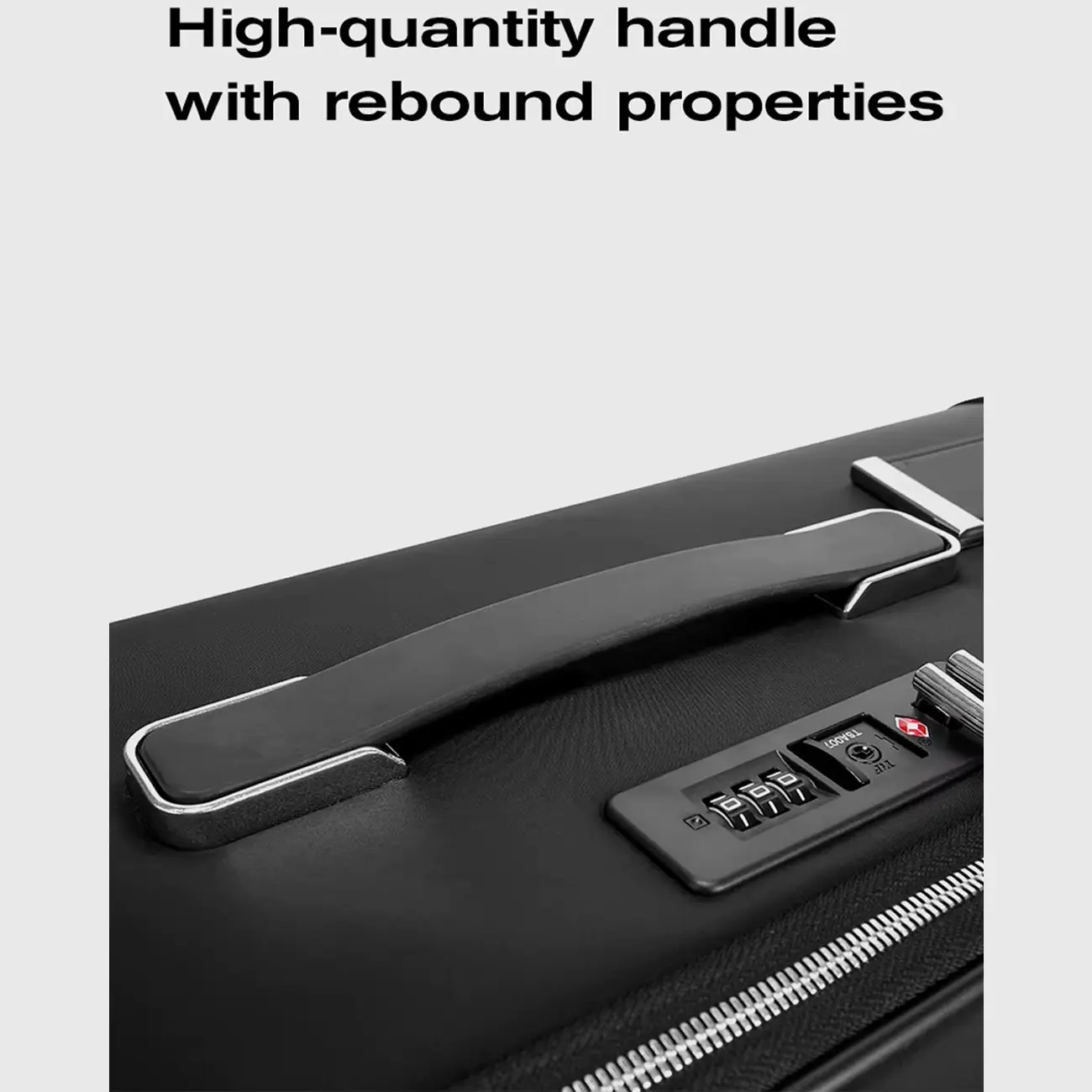 عکس از جزئیات چمدان بنج مشکی Bange QL700 Medium Travel Suitcase Fabric Haki with 4 Wheels Black