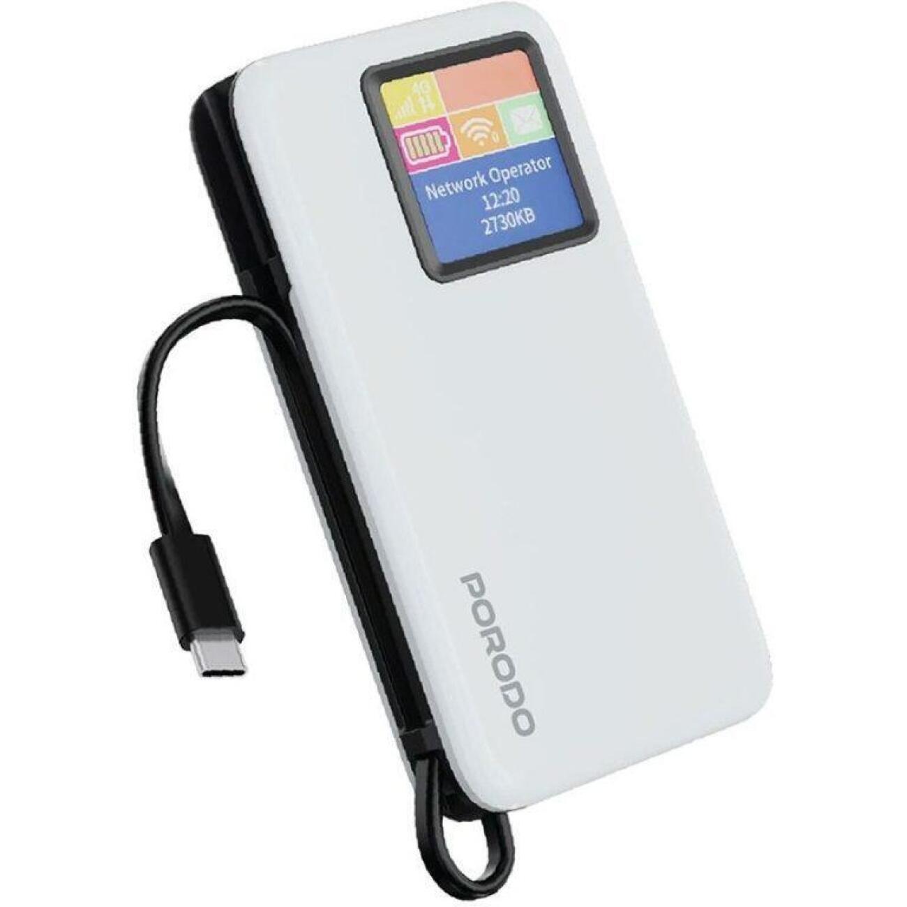 مودم جیبی و پاوربانک 10000 پرودو  Porodo PDPBFCH087BK Power Bank