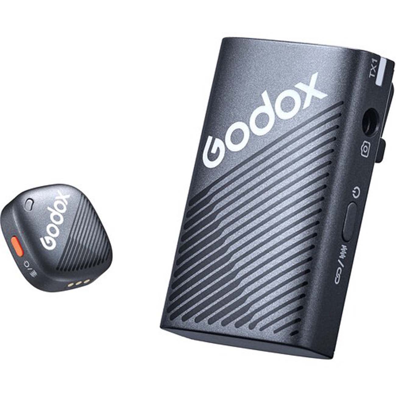 نمای نزدیک میکروفون دو نفره گودکس Godox Cube-C Combo Kit 1 Wireless Dual-Person Microphone