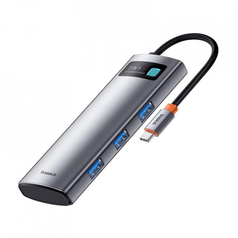 هاب 7 پورت USB-C بیسوس Baseus Metal Gleam Series Hub BS-OH146A B00030708811-01