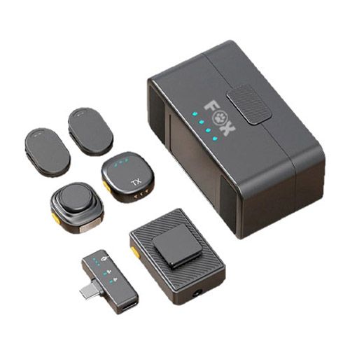 میکروفون یقه ای بیسیم دوکاربره فوکس FOX 770PRO 2users Wireless Microphone