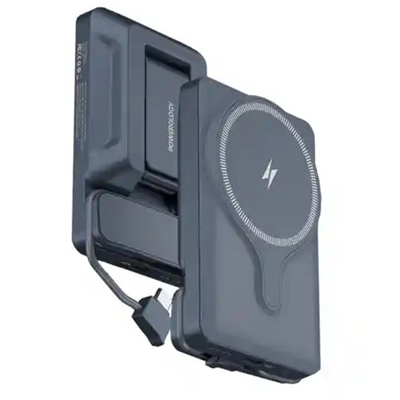 پاوربانک وایرلس و هولدر دریچه کولر پاورولوژی Powerology PPBCHA32 5000mAh Air Vnet Power Bank Black