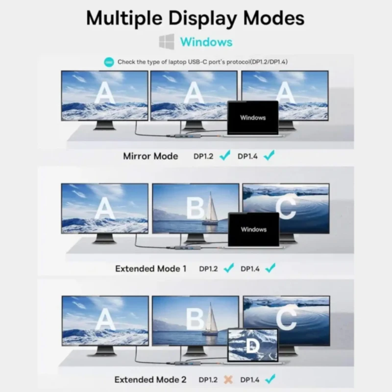 هاب هفت پورت تایپ سی بیسوس Baseus 7 in 1 Triple-Display Hub BS-OH117