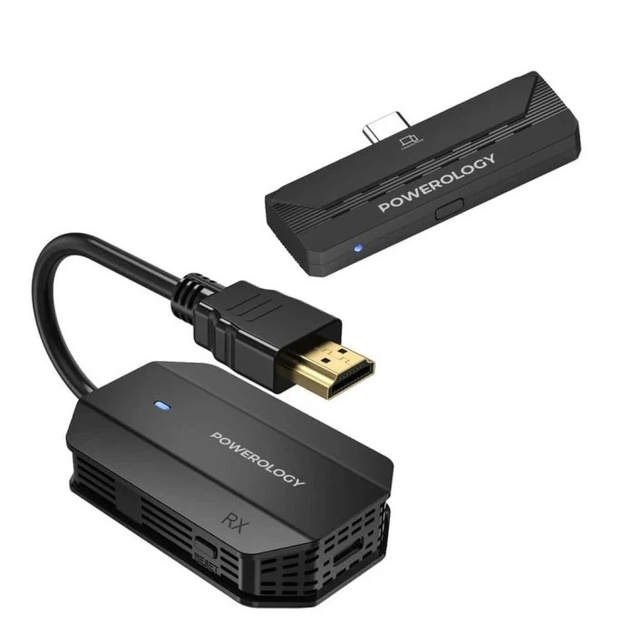 دانگل انتقال تصویر بی سیم پاورولوژی Powerology Wireless HDMI Type-C Adapter Audio & Video PHDMACBK