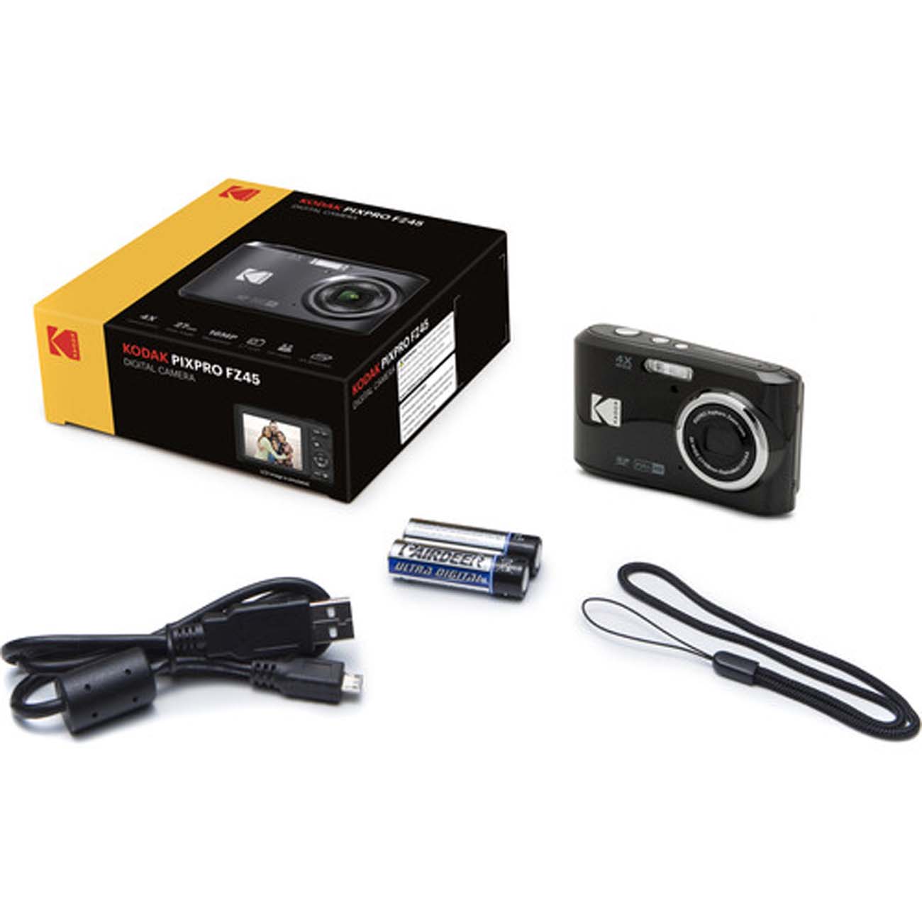 نمای اقلام دوربین کامپکت کداک Kodak Pixpro FZ45 Digital Camera Black