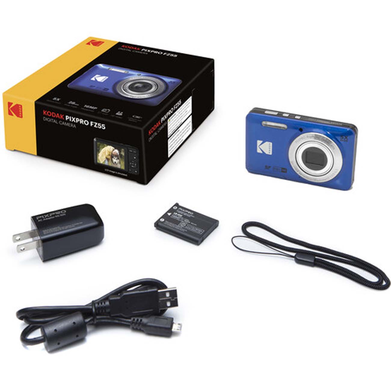نمای اقلام دوربین کامپکت کداک Kodak PIXPRO FZ55 Digital Camera Blue