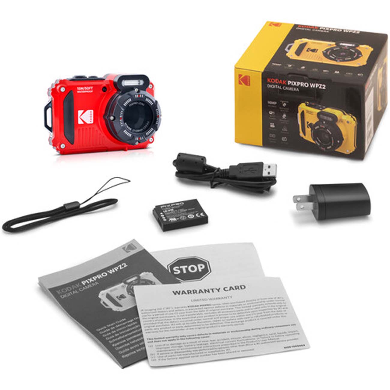 نمای اقلام دوربین دیجیتال کداک Kodak PIXPRO WPZ2 Digital Camera Red