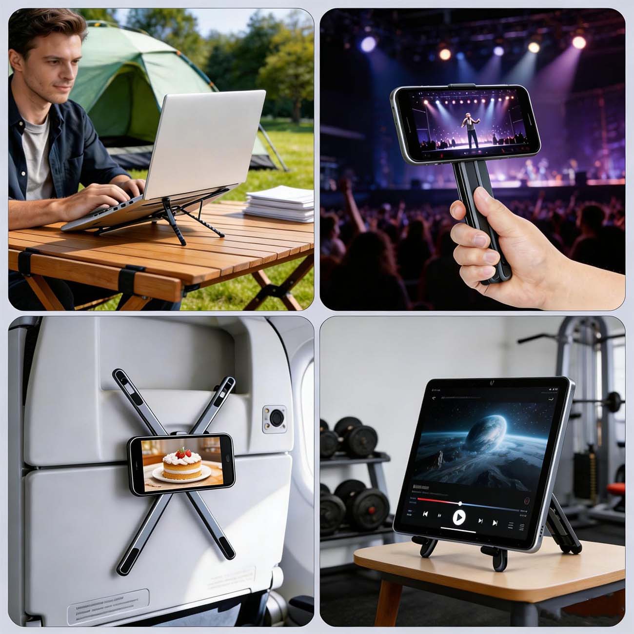 نمای کاربردی پایه چندکاره نگهدارنده مغناطیسی 3in1 magnetic universal laptop tablet & phone stand