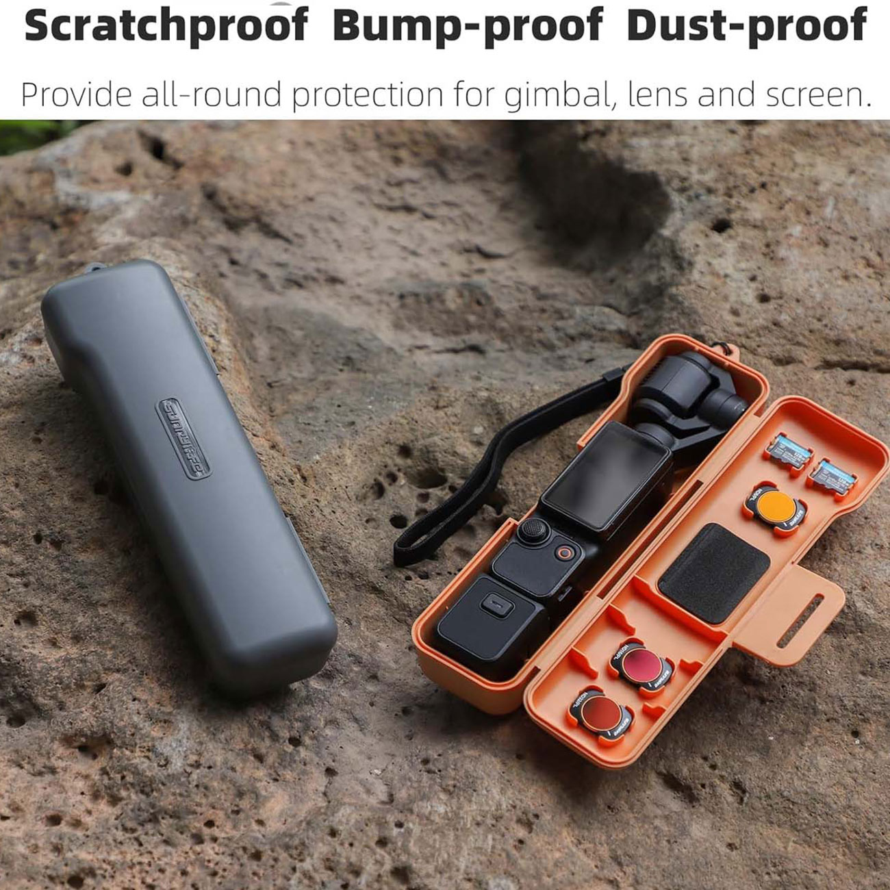 نمای کاربردی کیف حمل دوربین DJI Osmo Pocket 3 Creator Combo Waterproof Case Black