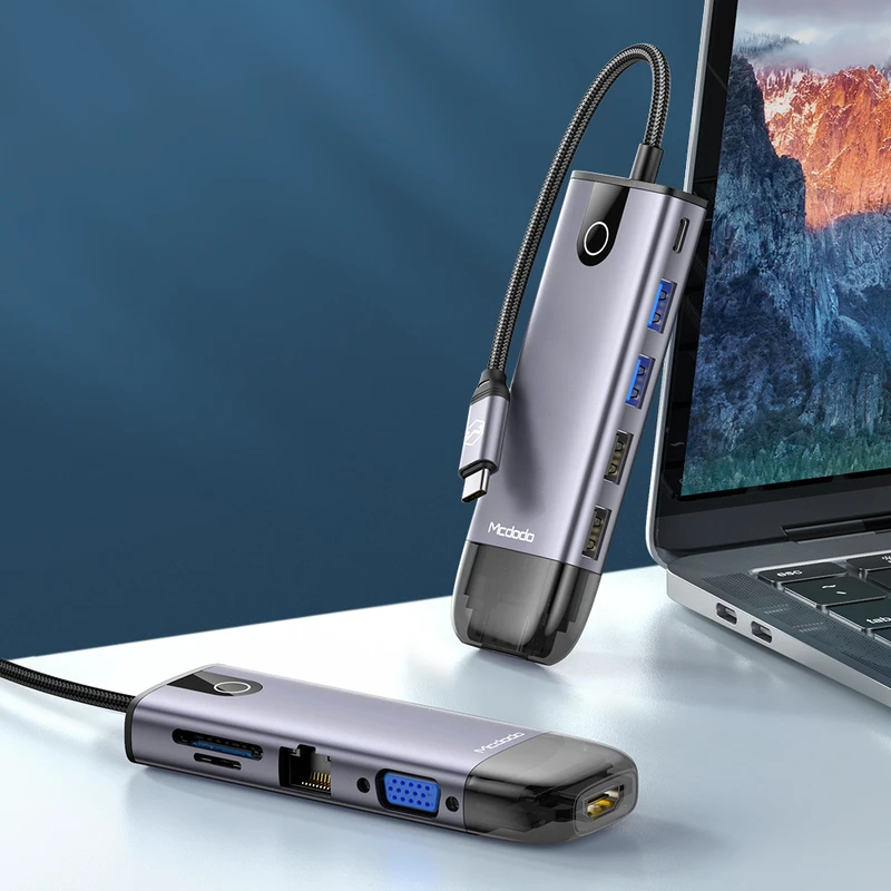 هاب شارژر تایپ سی 10 پورت مک دودو Mcdodo HU-7420 10 in 1 USB-C HUB