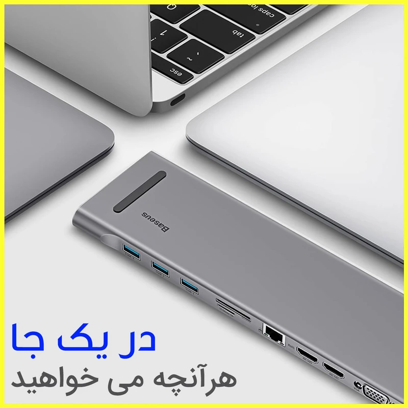 هاب تایپ سی 11 پورت بیسوس Baseus Elitejoy 11-Port Type-C Hub Adapter CATSX-G0G