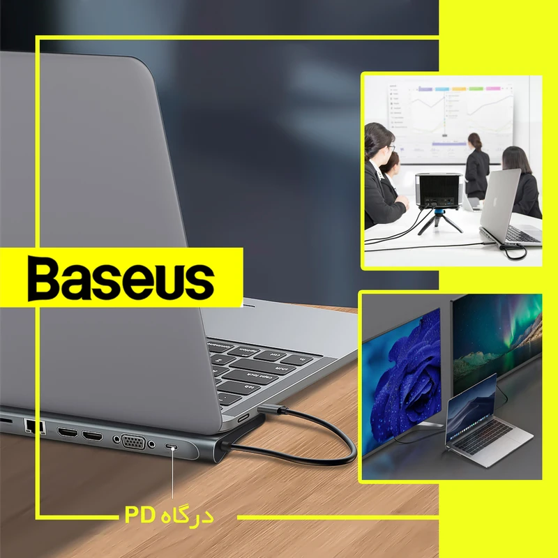هاب تایپ سی 11 پورت بیسوس Baseus Elitejoy 11-Port Type-C Hub Adapter CATSX-G0G