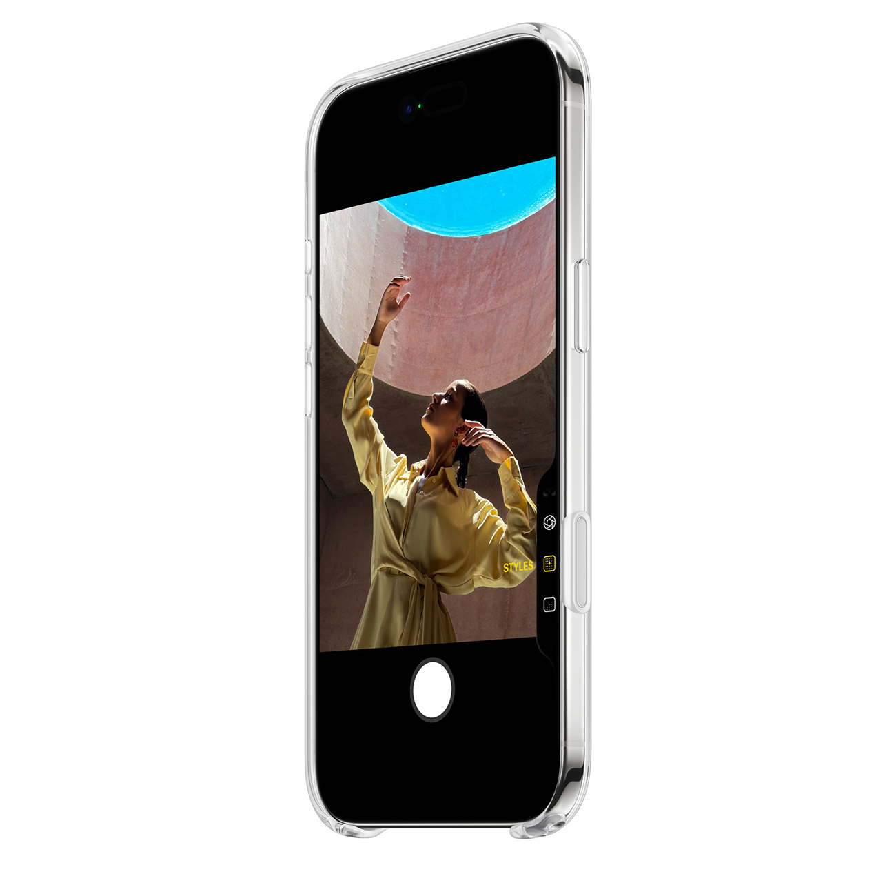 عکس از کنار کاور اپل آیفون ایر مگ سیف نیمه شفاف Iphone Air Case with MagSafe Forest