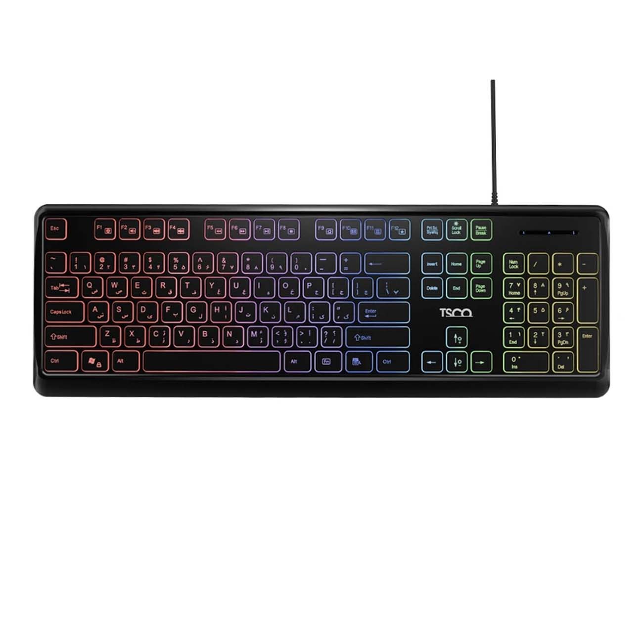 کیبورد باسیم تسکو Tsco TK 8046 Full Size RGB Membrane Wired Keyboard