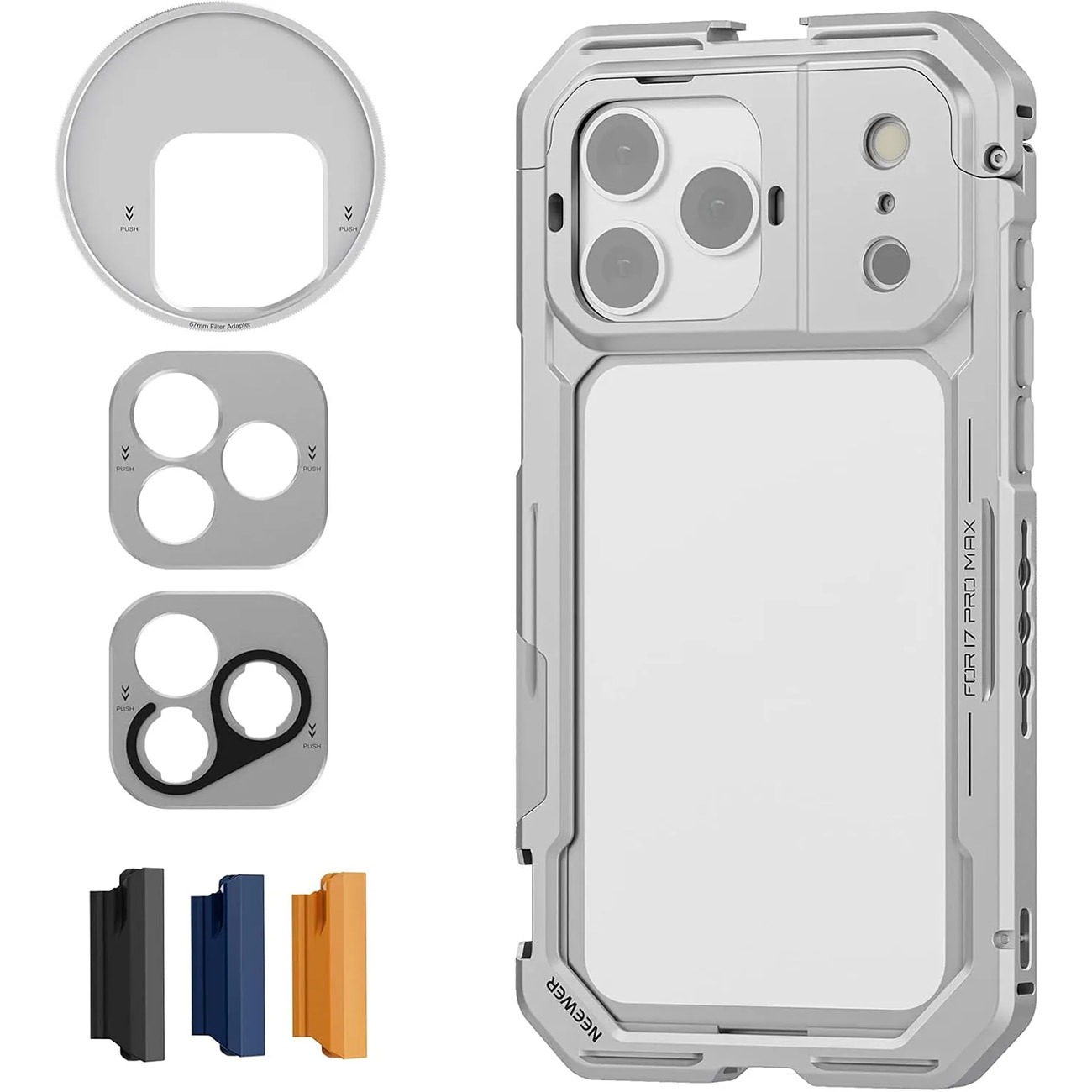 کیج موبایل آیفون 17 پرو مکس نیور NEEWER PA144 For iPhone 17 Pro Max Phone Cage Silver