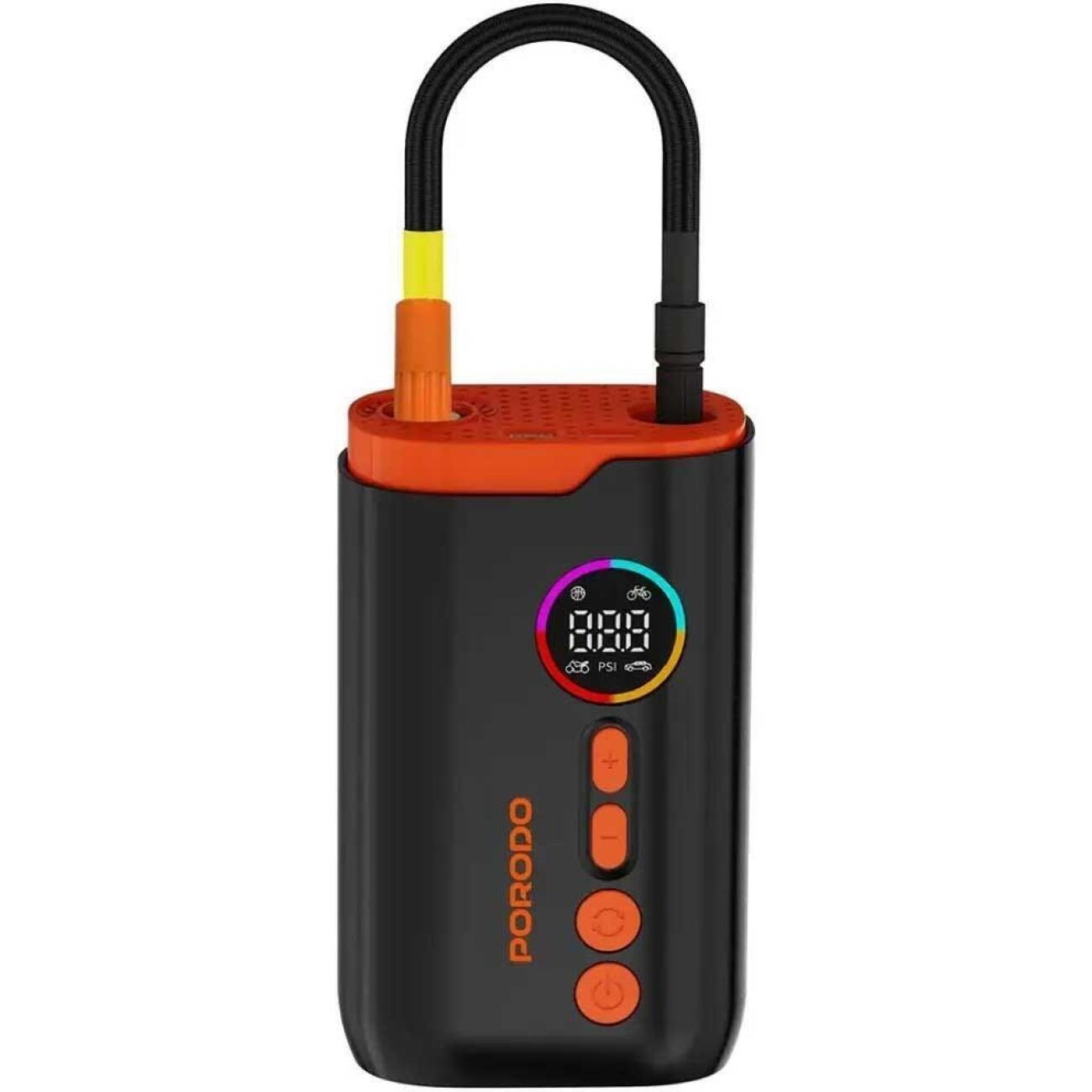 پمپ باد شارژی و پاوربانک پرودو Porodo Portable Tire Inflator & Power Bank