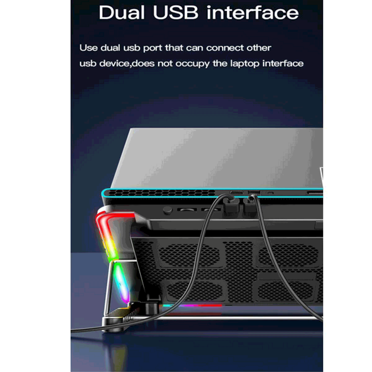پایه خنک کننده لپ تاپ کول کلد CoolCold F5RGB Laptop Cooling Pad