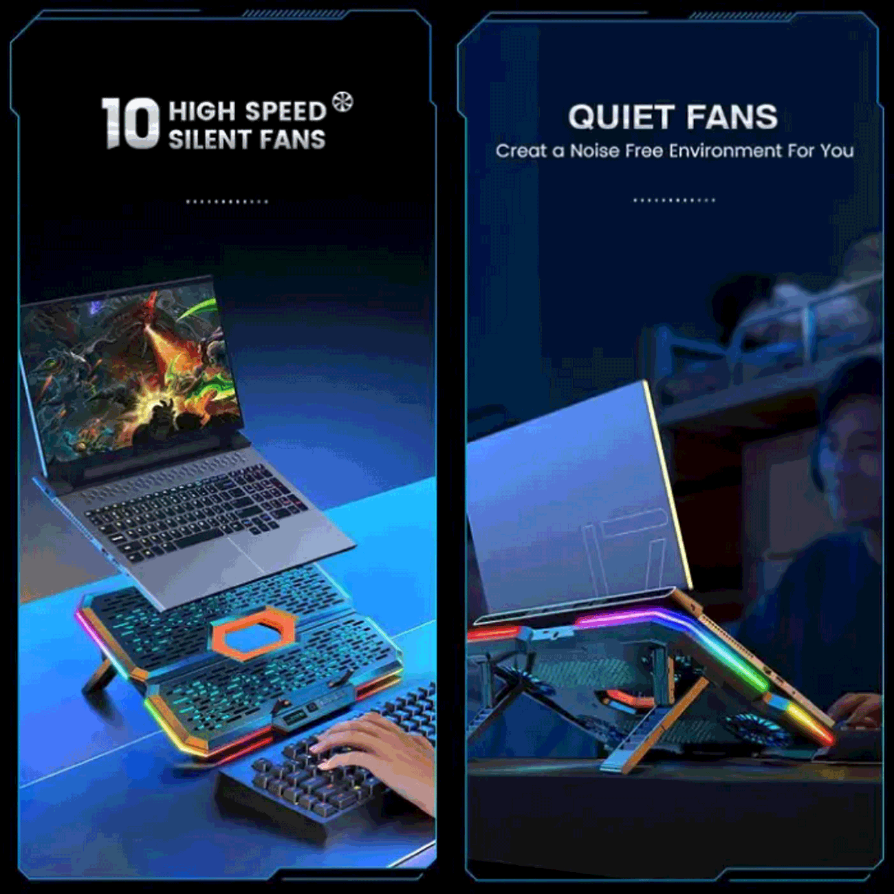پایه خنک کننده لپ تاپ کول کلد CoolCold K39 Laptop Cooling Pad