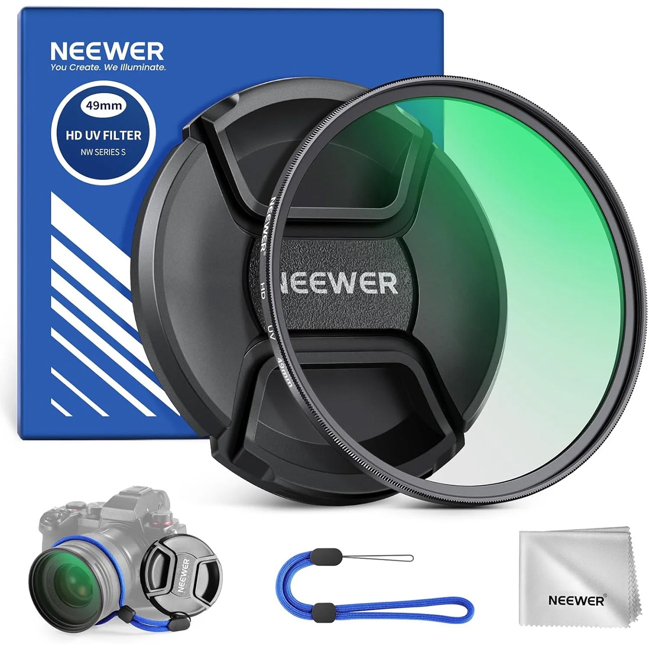 فیلتر و درب لنز نیور NEEWER NW Series S 49mm HD UV Filter With Lens Cap