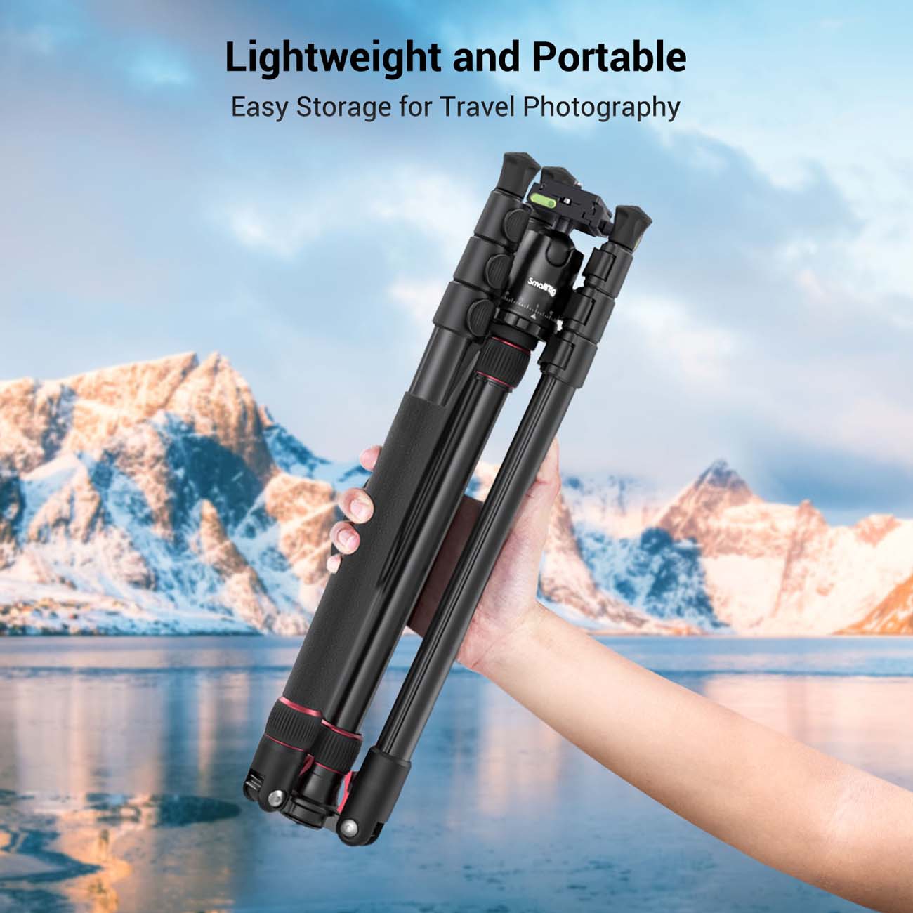 نمای کاربردی از سه‌پایه دوربین SmallRig CT-10 Aluminum Camera Tripod
