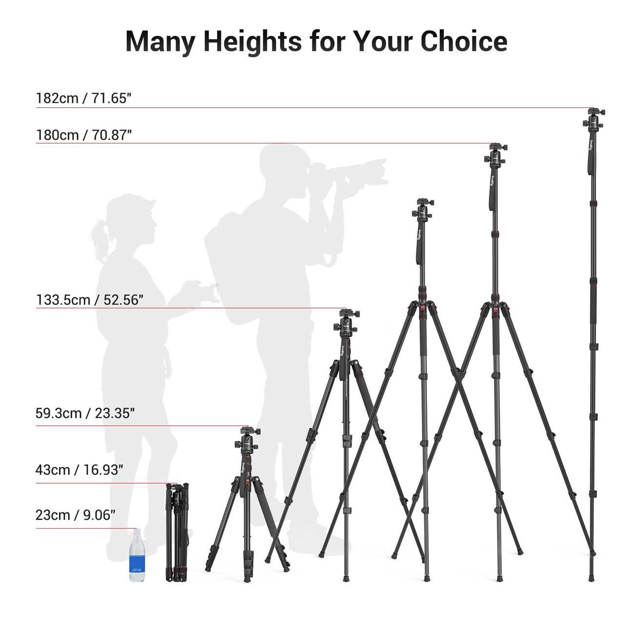 نمای کاربردی سه‌پایه دوربین اسمال ریگ SmallRig CT-10 Aluminum Camera Tripod