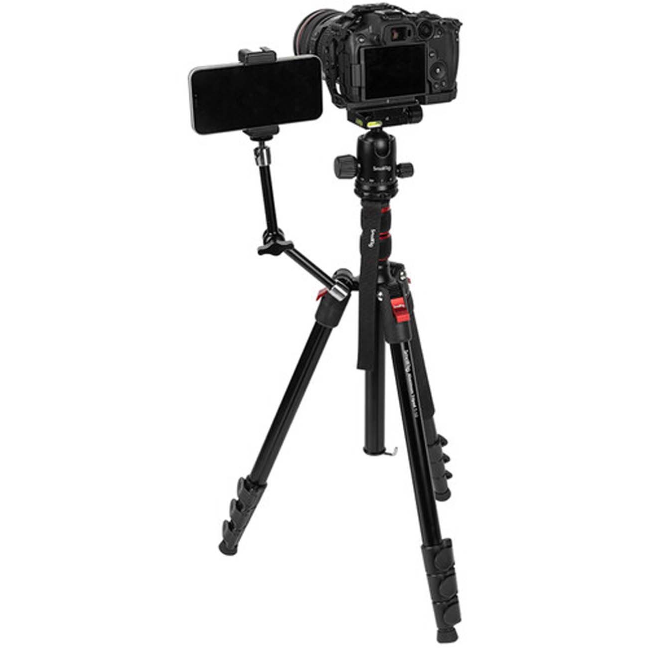 نمای کاربردی سه‌ پایه دوربین رومیزی SmallRig T-10 Aluminum Travel Tripod