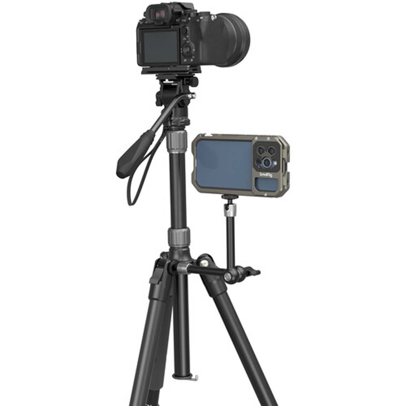 نمای کاربردی از سه پایه دوربین اسمال ریگ SmallRig CT180 3760 Video Tripod with Mini Fluid Head