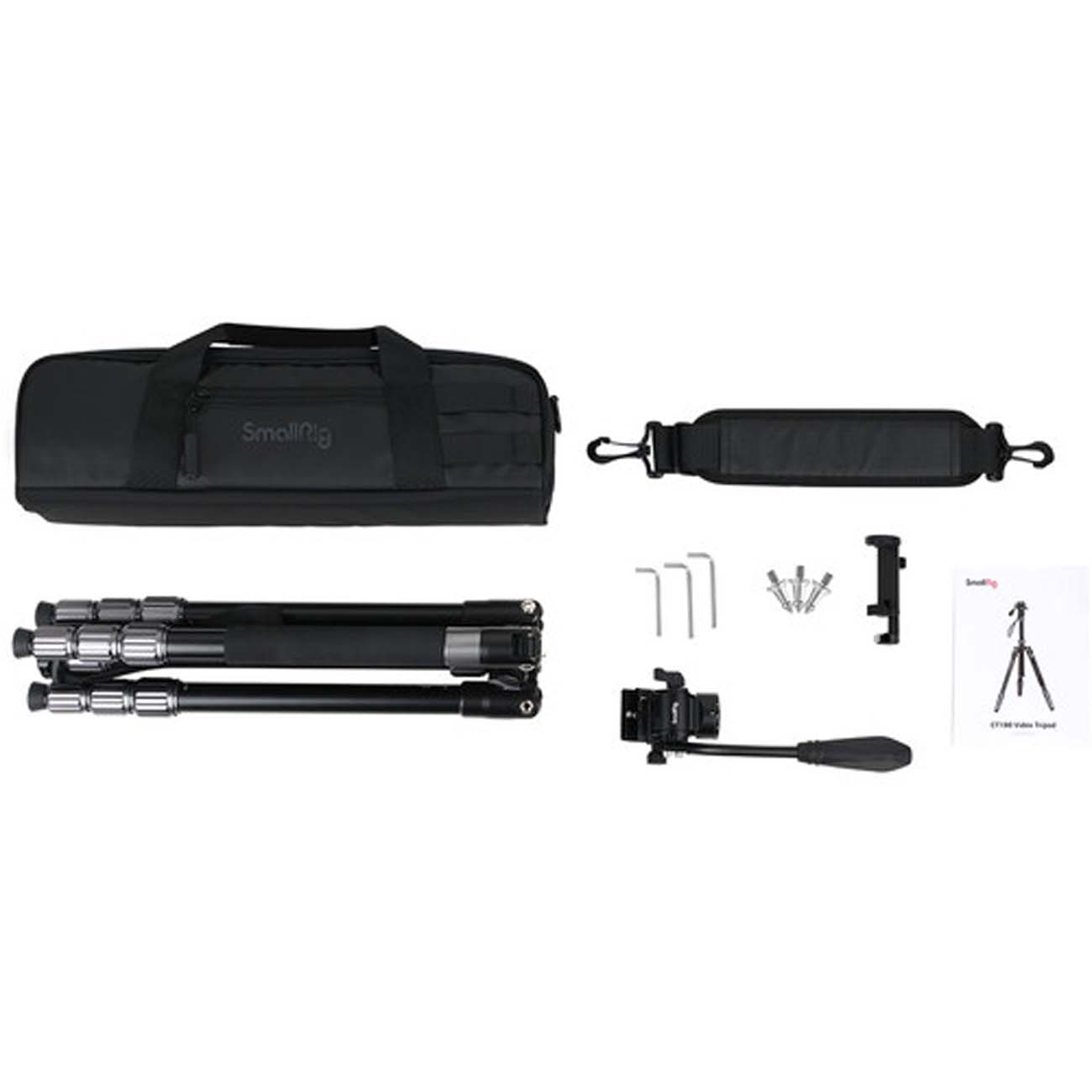 نمای اقلام سه پایه دوربین اسمال ریگ SmallRig CT180 3760 Video Tripod with Mini Fluid Head