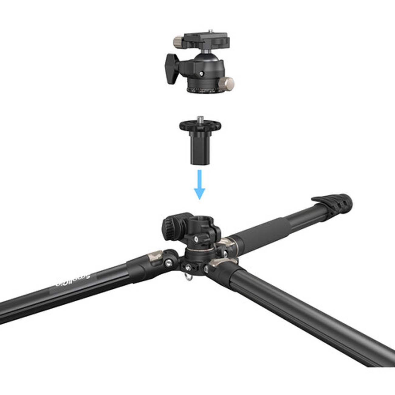 نمای نزدیک سه پایه دوربین اسمال ریگ SmallRig CT200 Lateral Center Column Aluminum Tripod with Ball H