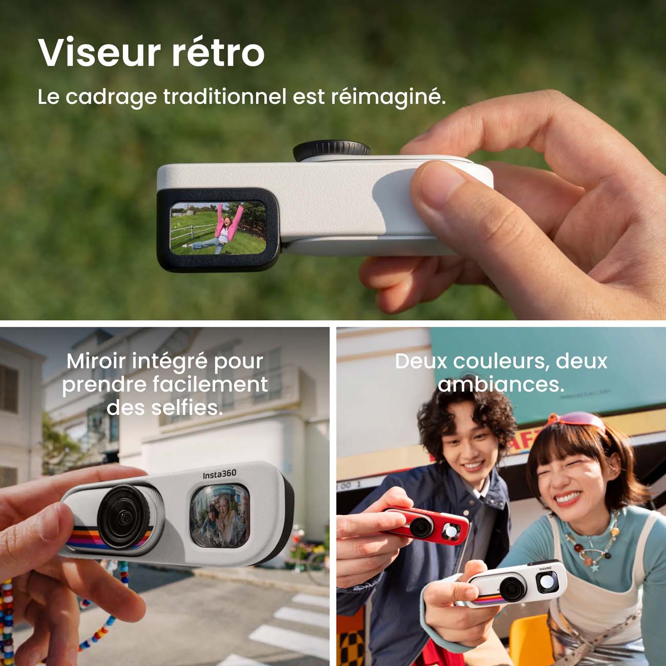 نمای کاربردی از دوربین اکشن Insta360 GO 3S Action Camera White