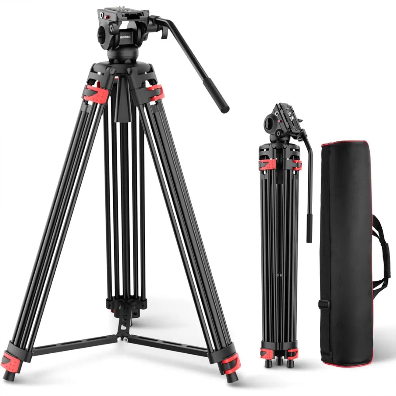 سه پایه فیلمبرداری نیور NEEWER TP37 With Adjustable Fluid Head Video Tripod