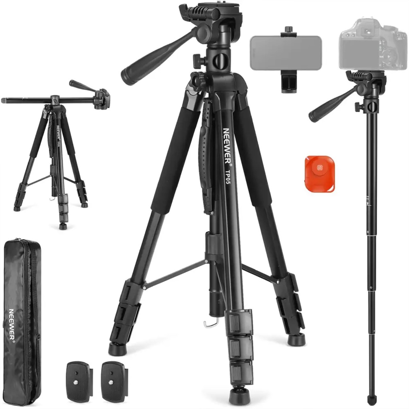 سه پایه دوربین نیور NEEWER TP05 with Pan Head Camera Tripod