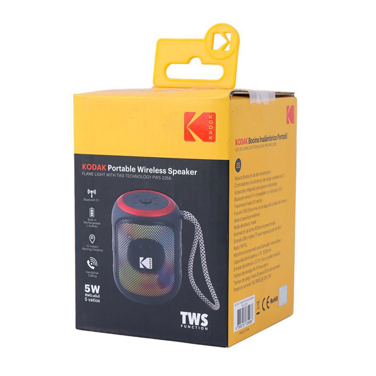 نمای جعبه اسپیکر بلوتوثی کداک Kodak PWS-2268 Bluetooth Speaker
