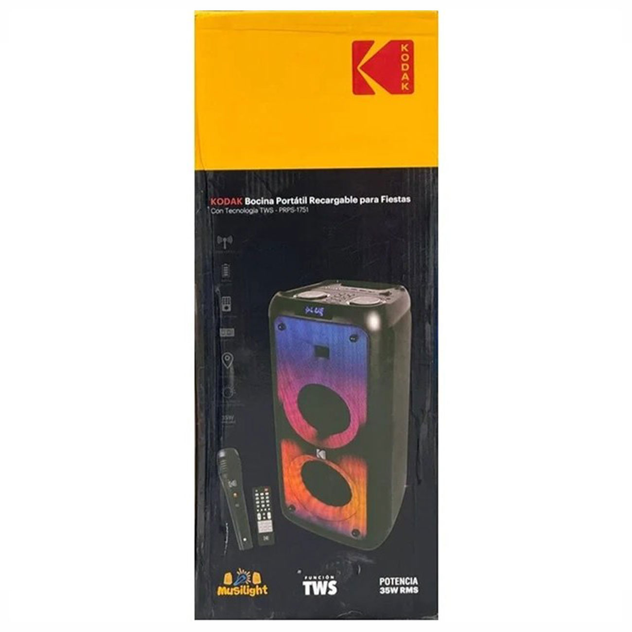 نمای جعبه اسپیکر بلوتوثی کداک Kodak PRPS-1751 Portable Bluetooth Speaker