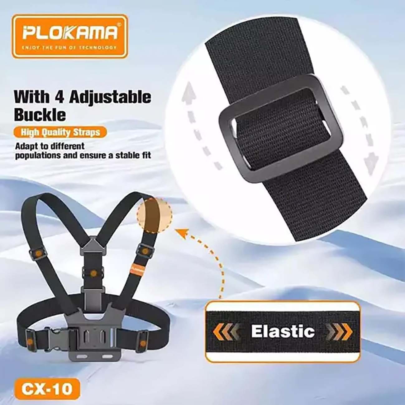 نمای کاربردی جلیقه نگهدارنده دوربین پلوکاما Plokama CX-10 Chest Mount Camera & Phone Holder