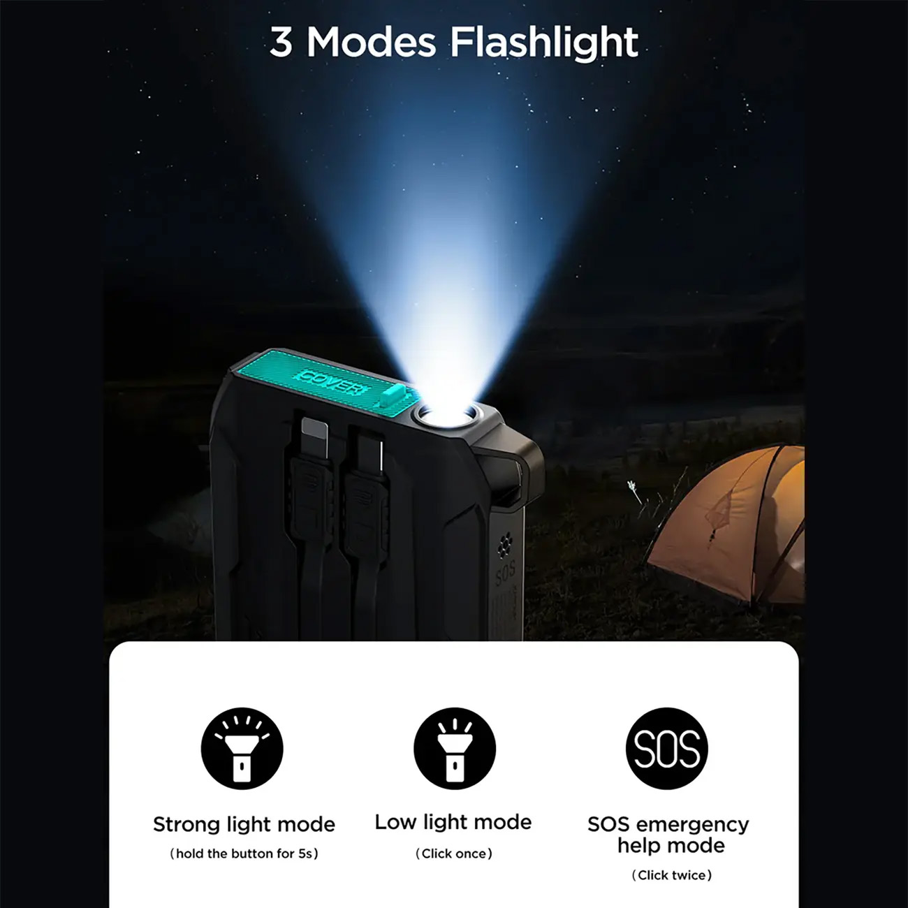 چراغ قوه پاور بانک 22.5 وات جوی روم JOYROOM JR-L017 10000mAh Power Bank
