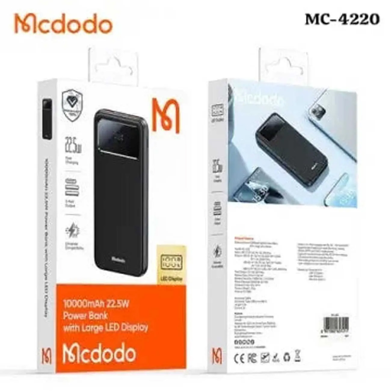 جعبه پاور بانک 22.5 وات مک دودو Mcdodo MC-4220 10000Mah Power Bank