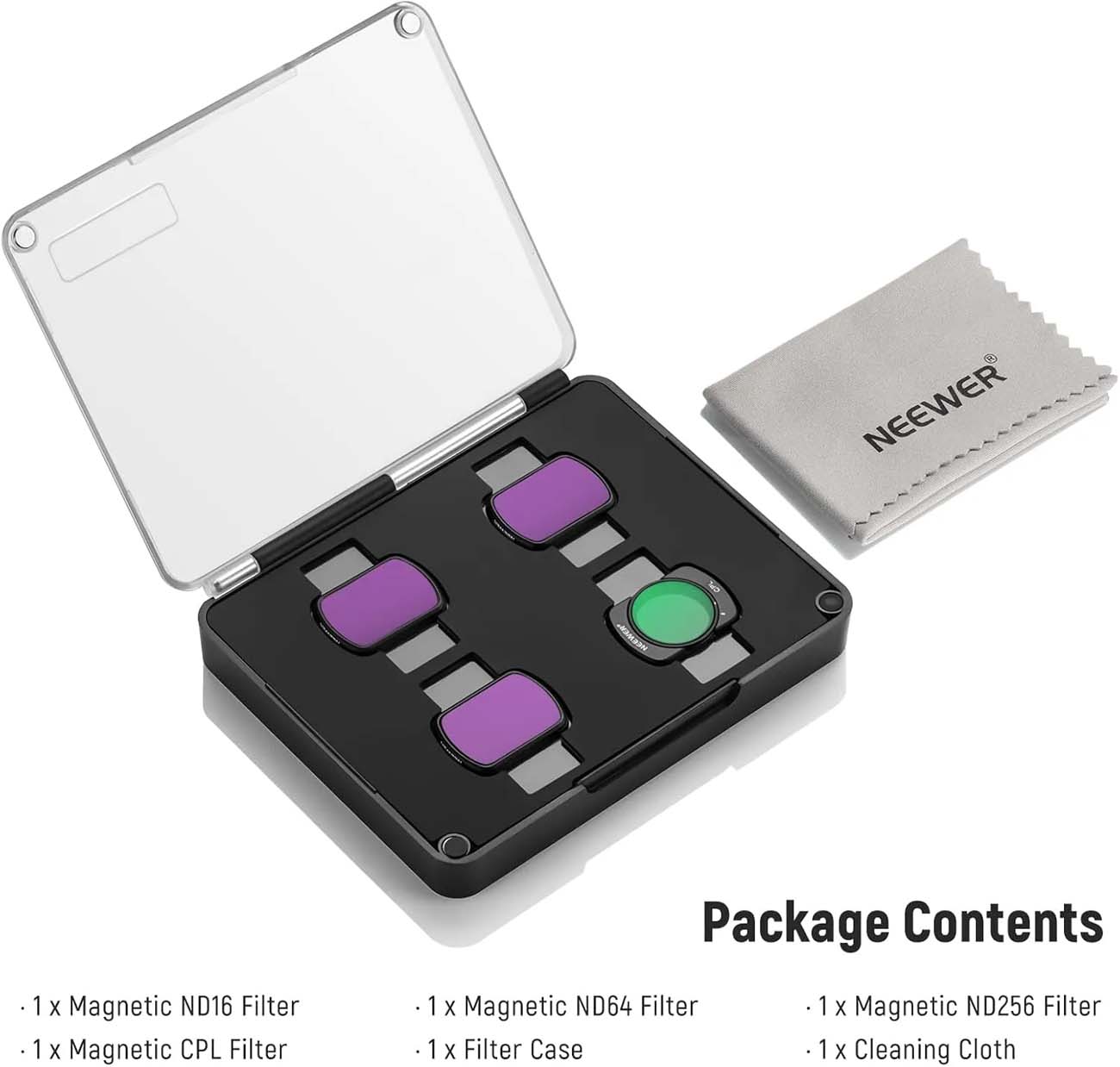 نمای کاربردی از فیلتر ان دی نیور Neewer FL-P5 4-Pack Magnetic ND Filter Set for DJI Osmo Pocket 3