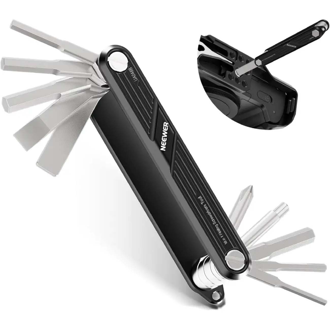 مجموعه ابزار تاشو ۱۰ کاره نیور Neewer UA048B 10-in-1 Folding Tool Set with Screwdrivers and Hex Key Wrenches