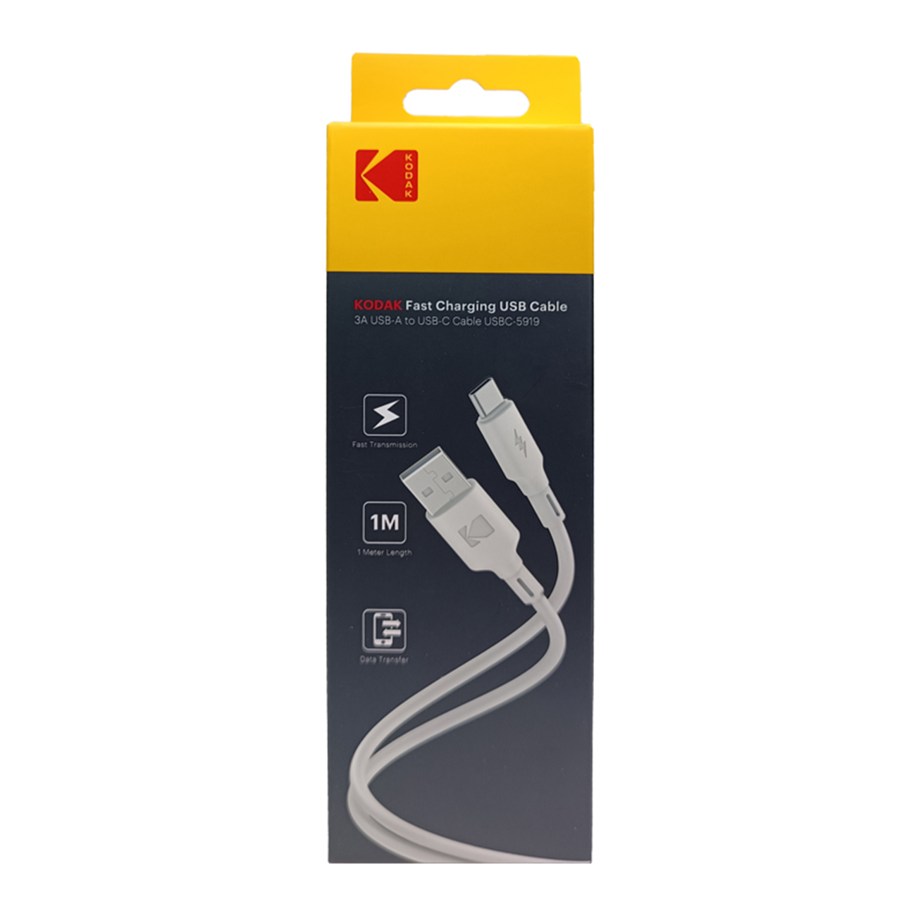 کابل شارژ تایپ سی کداک Kodak 5919 USB-A to USB-C 1m Charging Cable