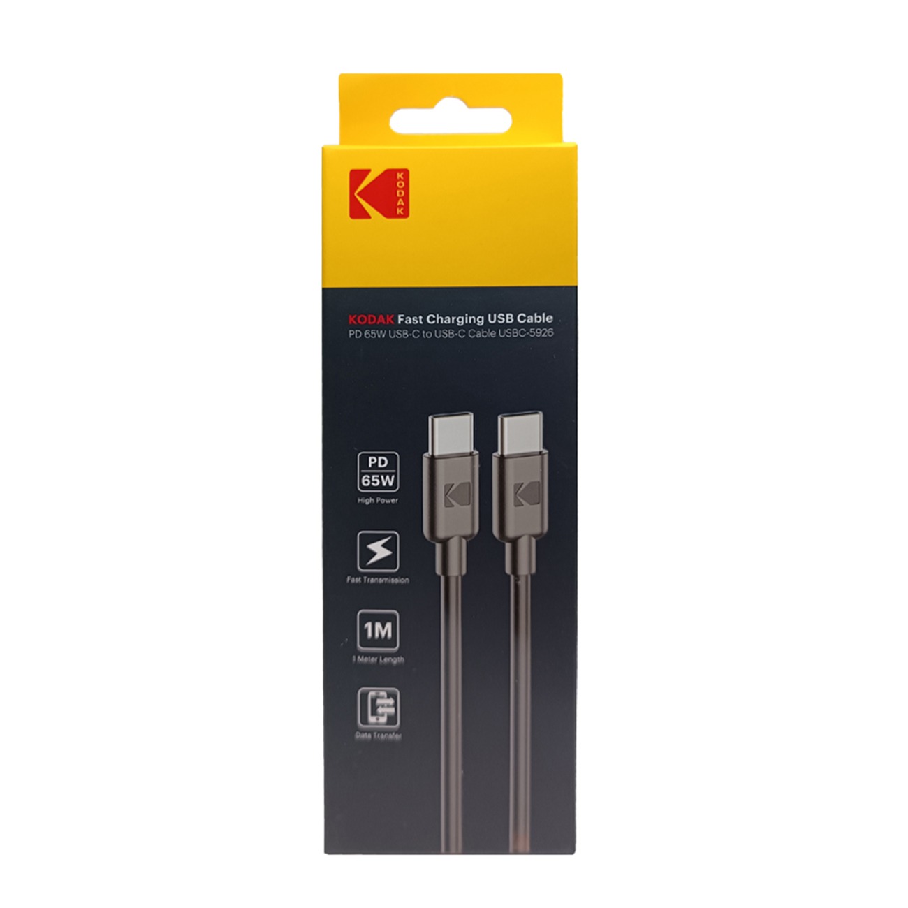 کابل شارژ تایپ سی به تایپ سی کداک Kodak 5926 USB-C to USB-C 1m Charging Cable