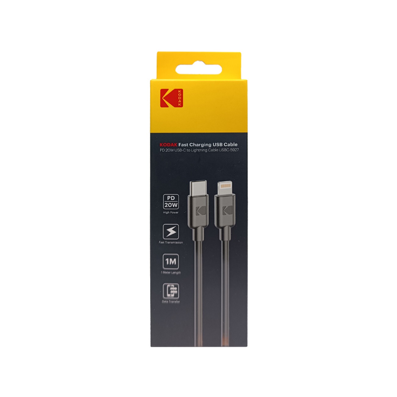 کابل شارژ تایپ سی به لایتنینگ کداک Kodak 5927 USB-C to Lightning 1m Charging Cable