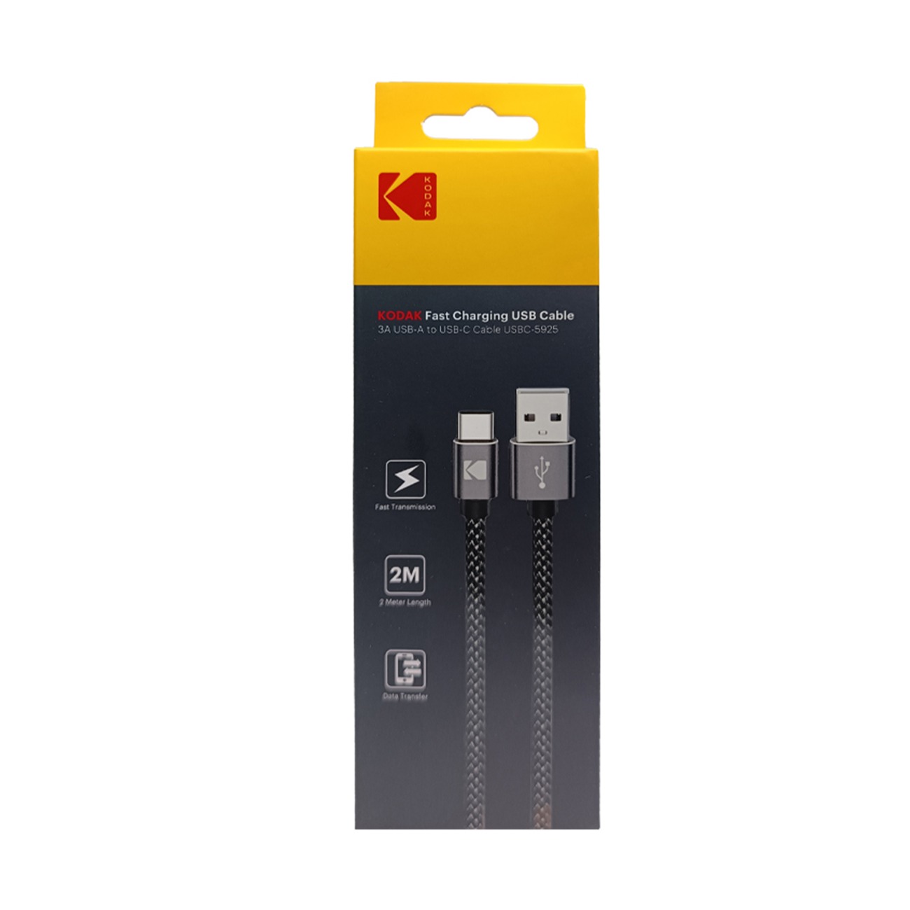 کابل شارژ تایپ سی کداک Kodak 5925 USB-A to USB-C 2m Charging Cable