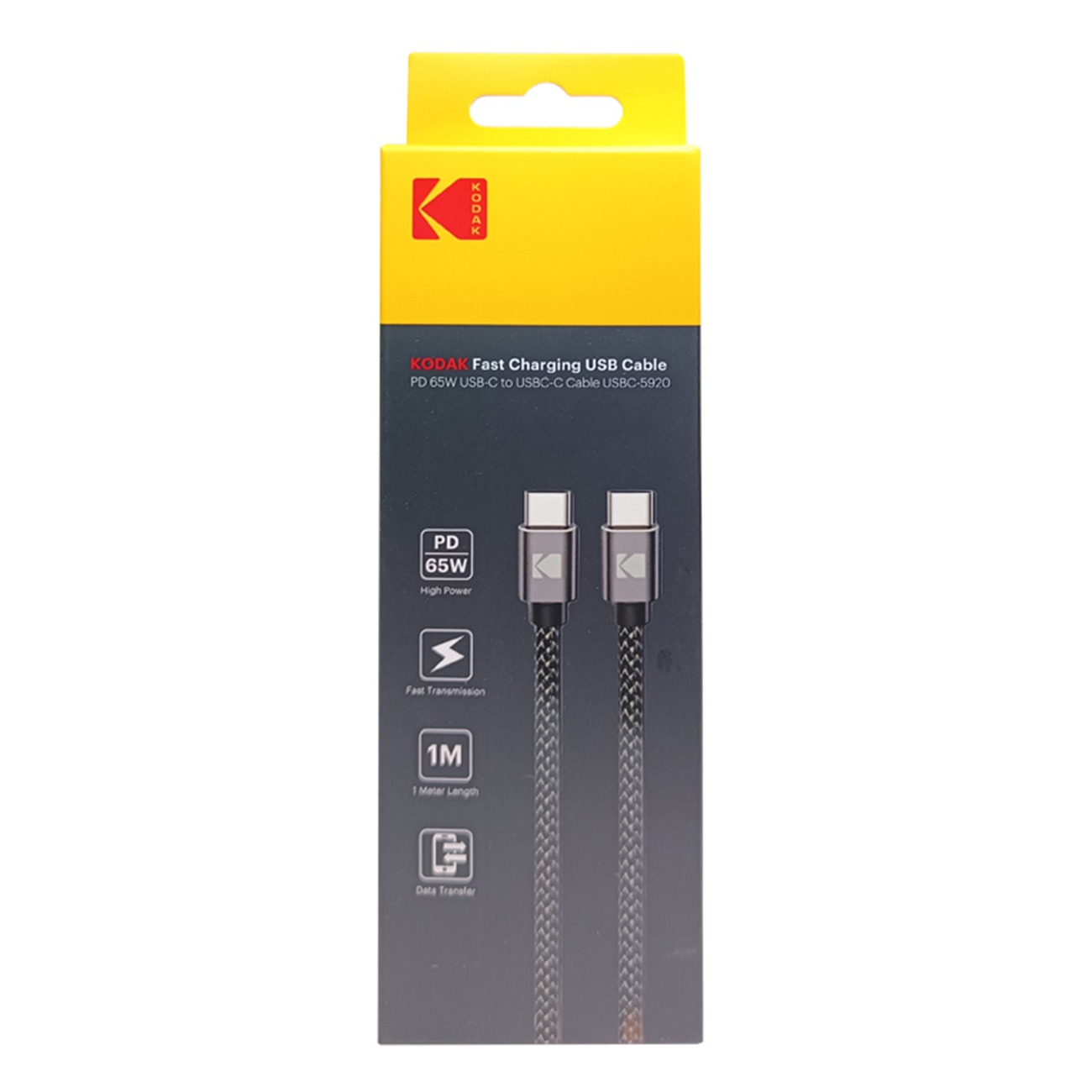کابل شارژ تایپ سی به تایپ سی کداک Kodak 5920 USB-C to USB-C 1m Charging Cable