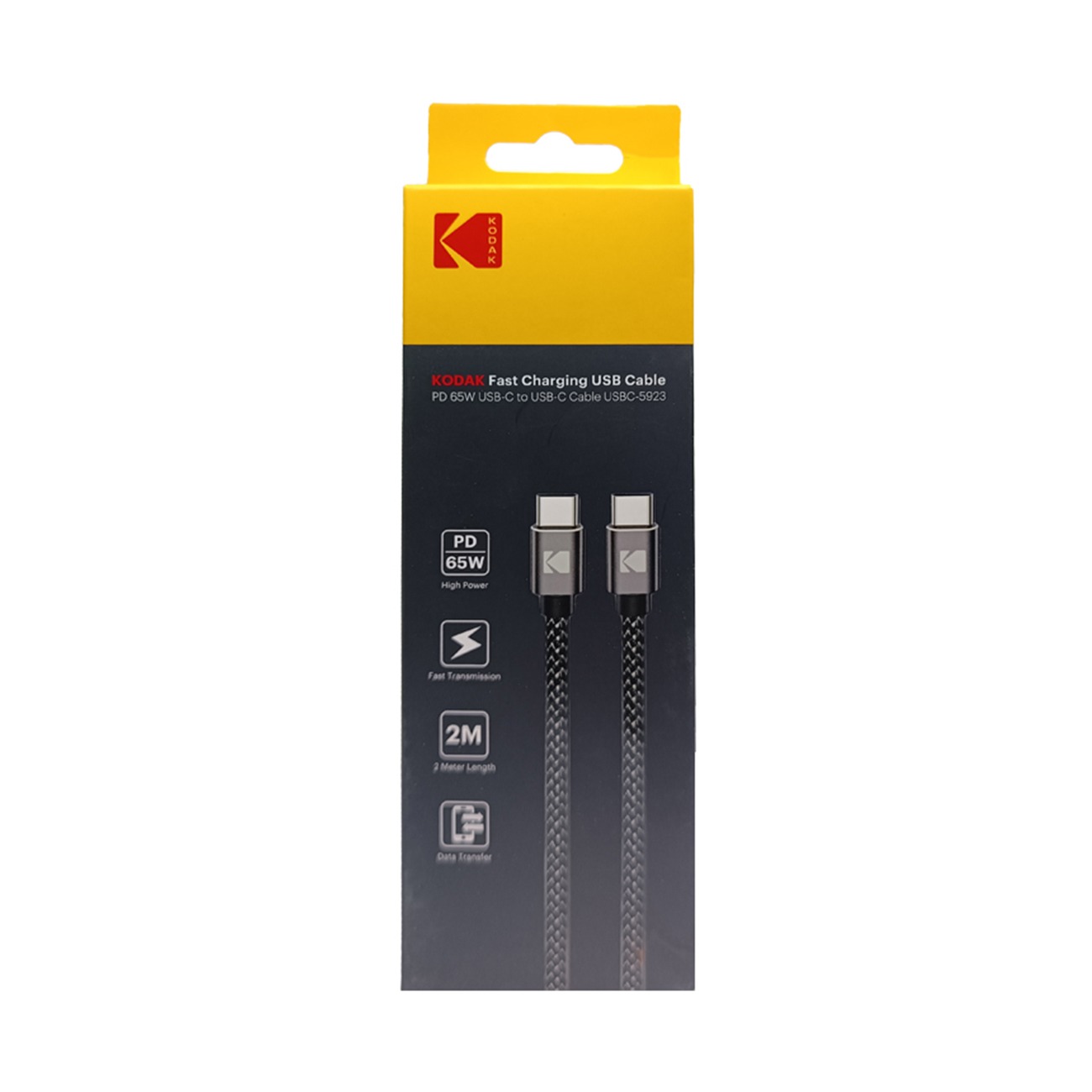 کابل شارژ تایپ سی به تایپ سی کداک Kodak 5923 USB-C to USB-C 2m Charging Cable
