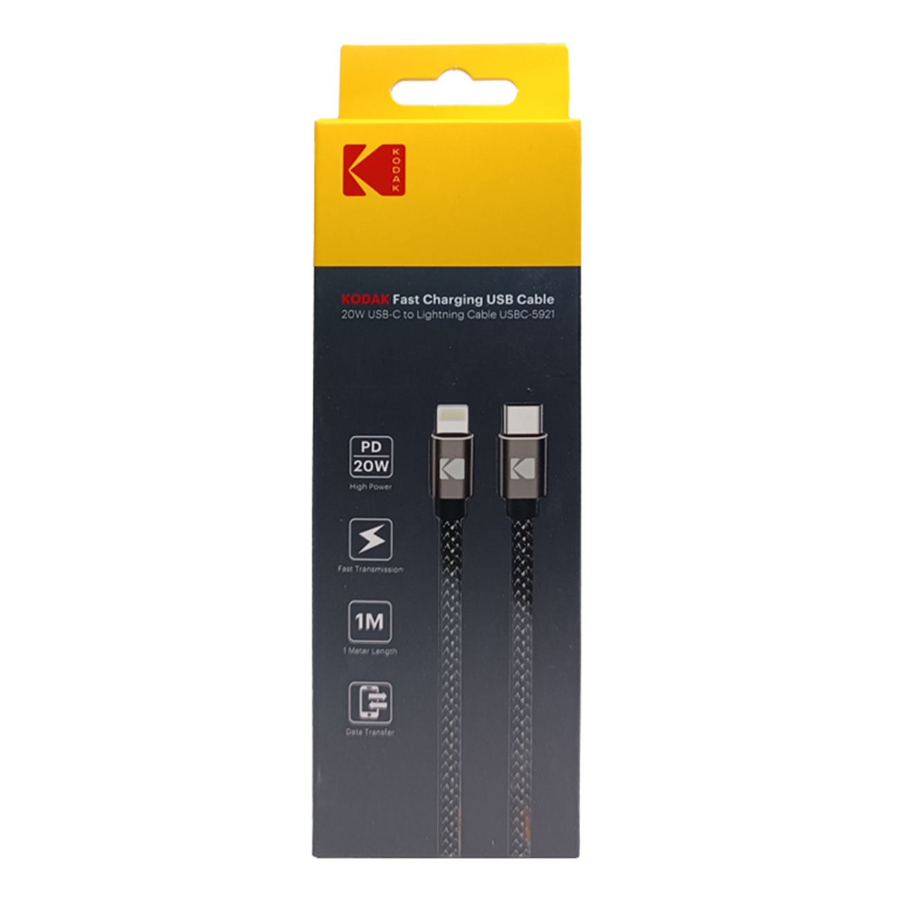 کابل شارژ تایپ سی به لایتنینگ کداک Kodak 5921 USB-C to Lightning 1m Charging Cable
